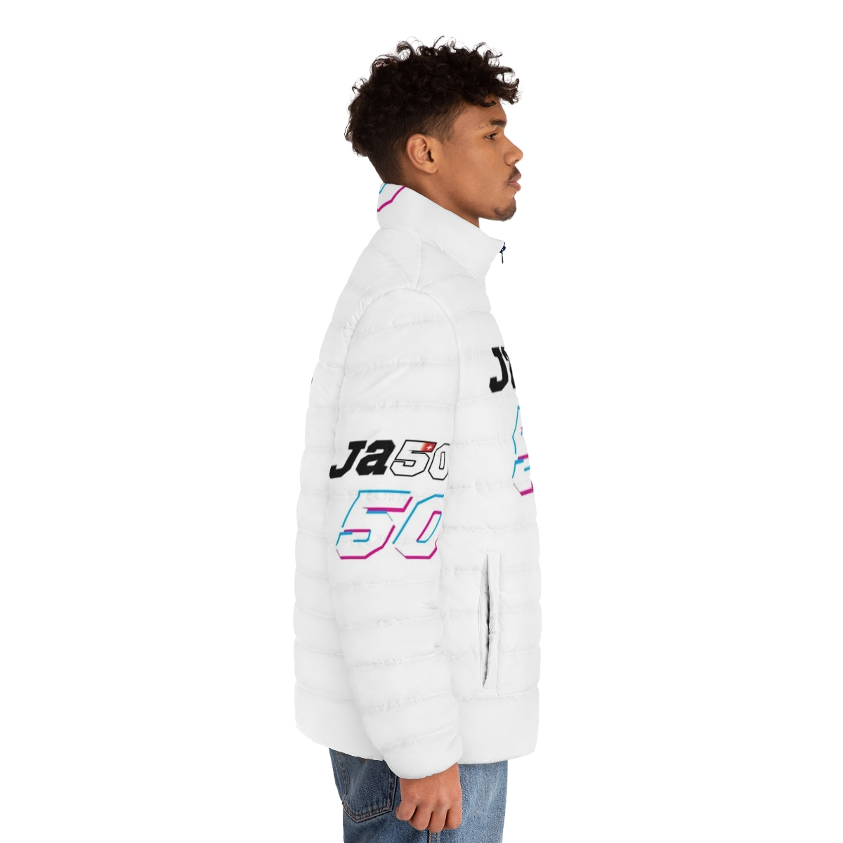 Jason Dupasquierzz Puffer Jacket - Warm Motorcycle Outerwear with Racing Inspired Design - men side right