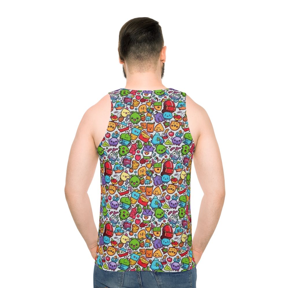 Hobbies Unisex Cartoon Tank Top with Abstract Pattern - men back