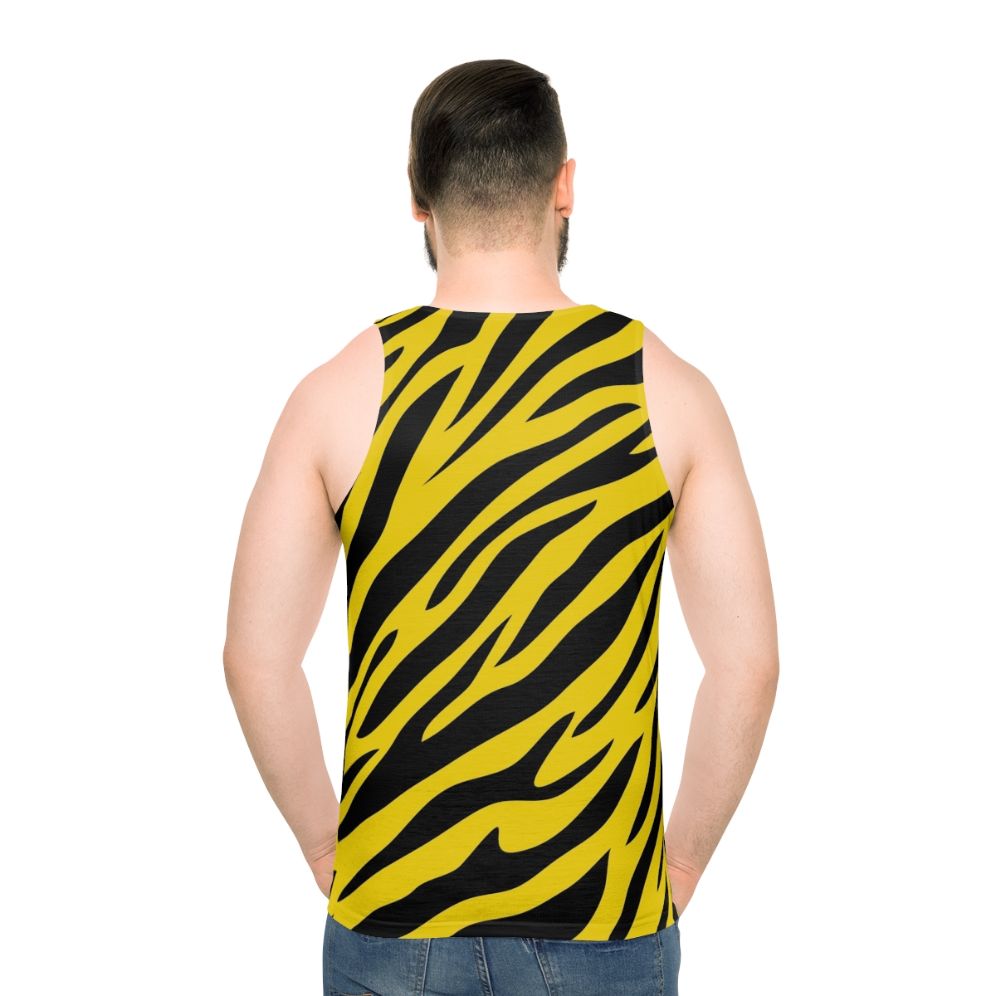 Unisex tank top featuring a vibrant tiger stripes pattern - men back