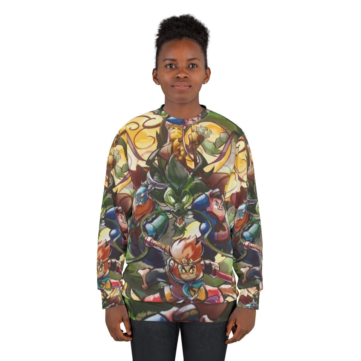 Monkie Kid Inspired Sweatshirt with Sun Wukong Graphics - women