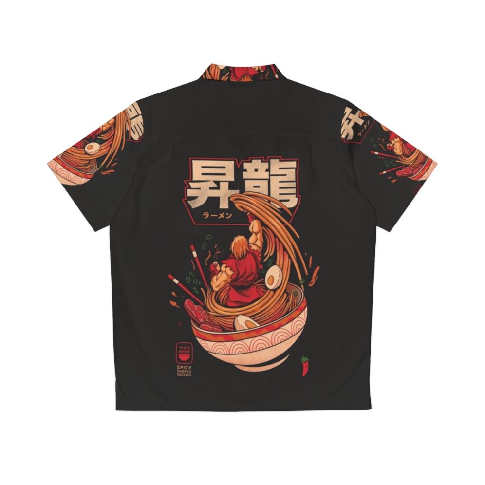 Spicy Shoryu Noodles Hawaiian Shirt featuring retro gaming and Japanese food inspired design - Back