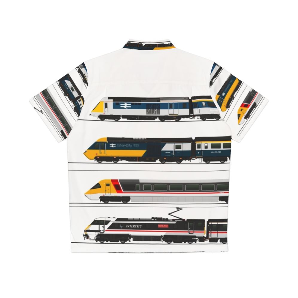 British High Speed Trains Hawaiian Shirt with Prototype Train Designs - Back