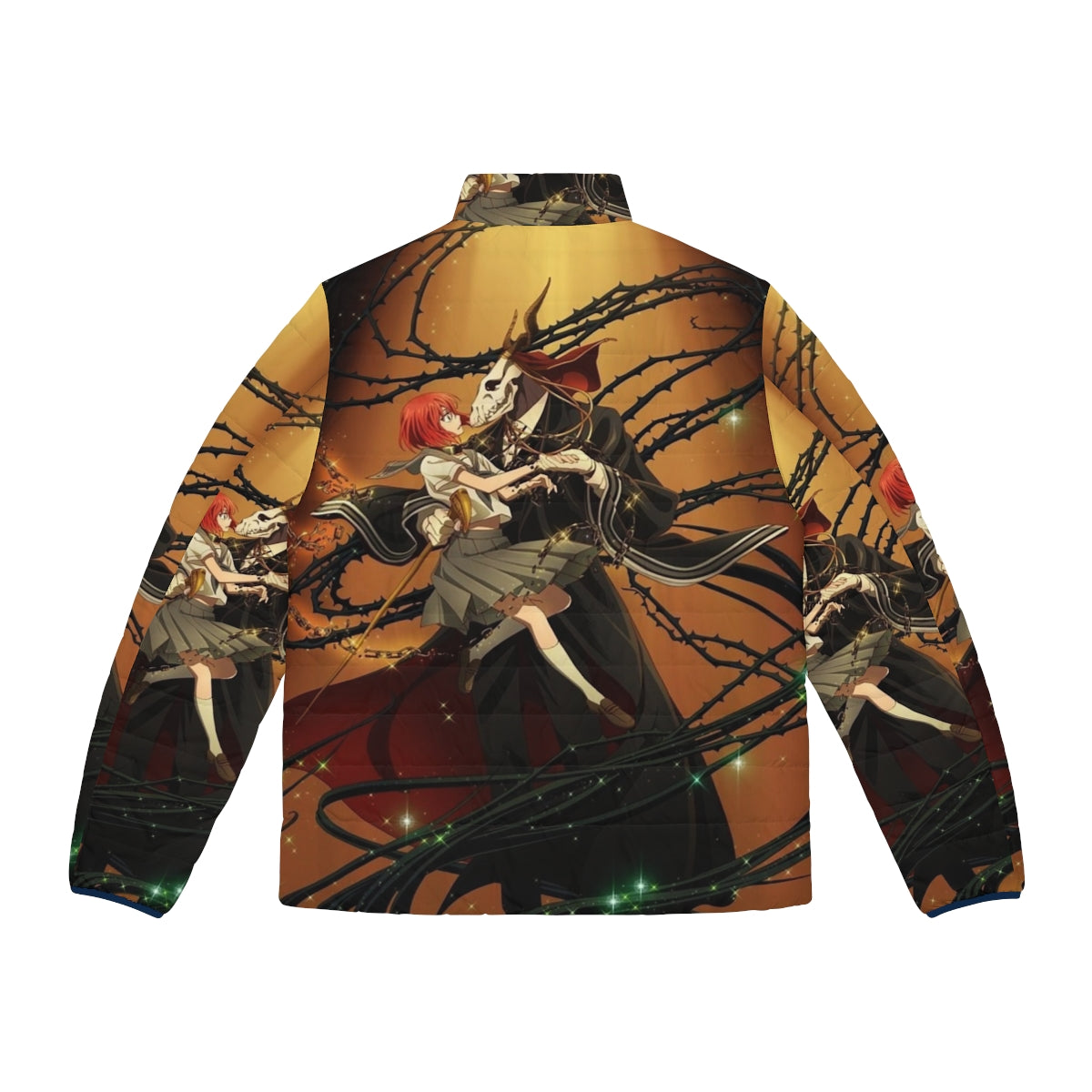 The Ancient Magus Bride Puffer Jacket with Chise Hatori and Elias Ainsworth design - Back