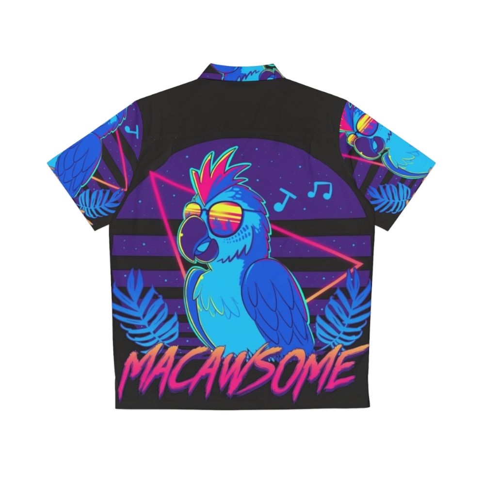 Macaw Hawaiian Shirt with Tropical Bird Print - Back