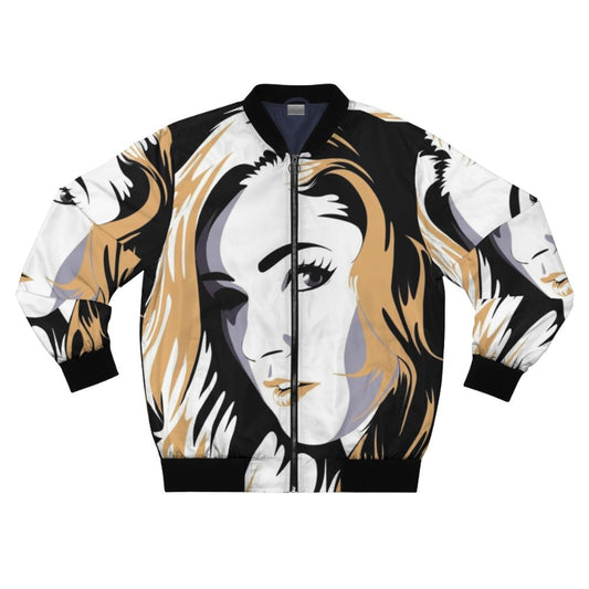 Chrissy Costanza Against the Current black bomber jacket with digital art design