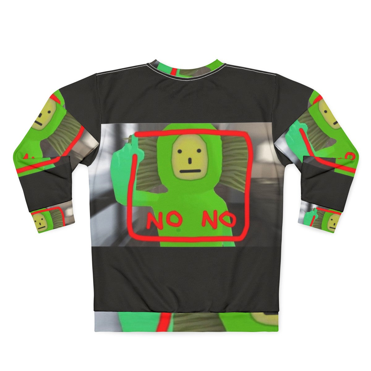 No No Square Sweatshirt featuring the popular meme design - Back