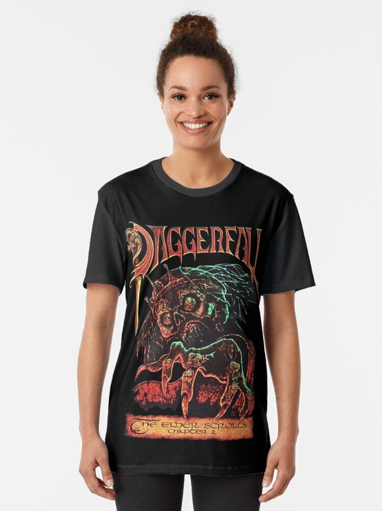 Elder Scrolls Daggerfall graphic t-shirt featuring the iconic game logo - Women