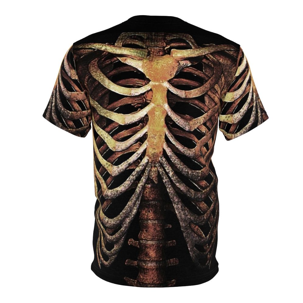 Model wearing a Rib Cage T-shirt featuring a skeleton design - Back