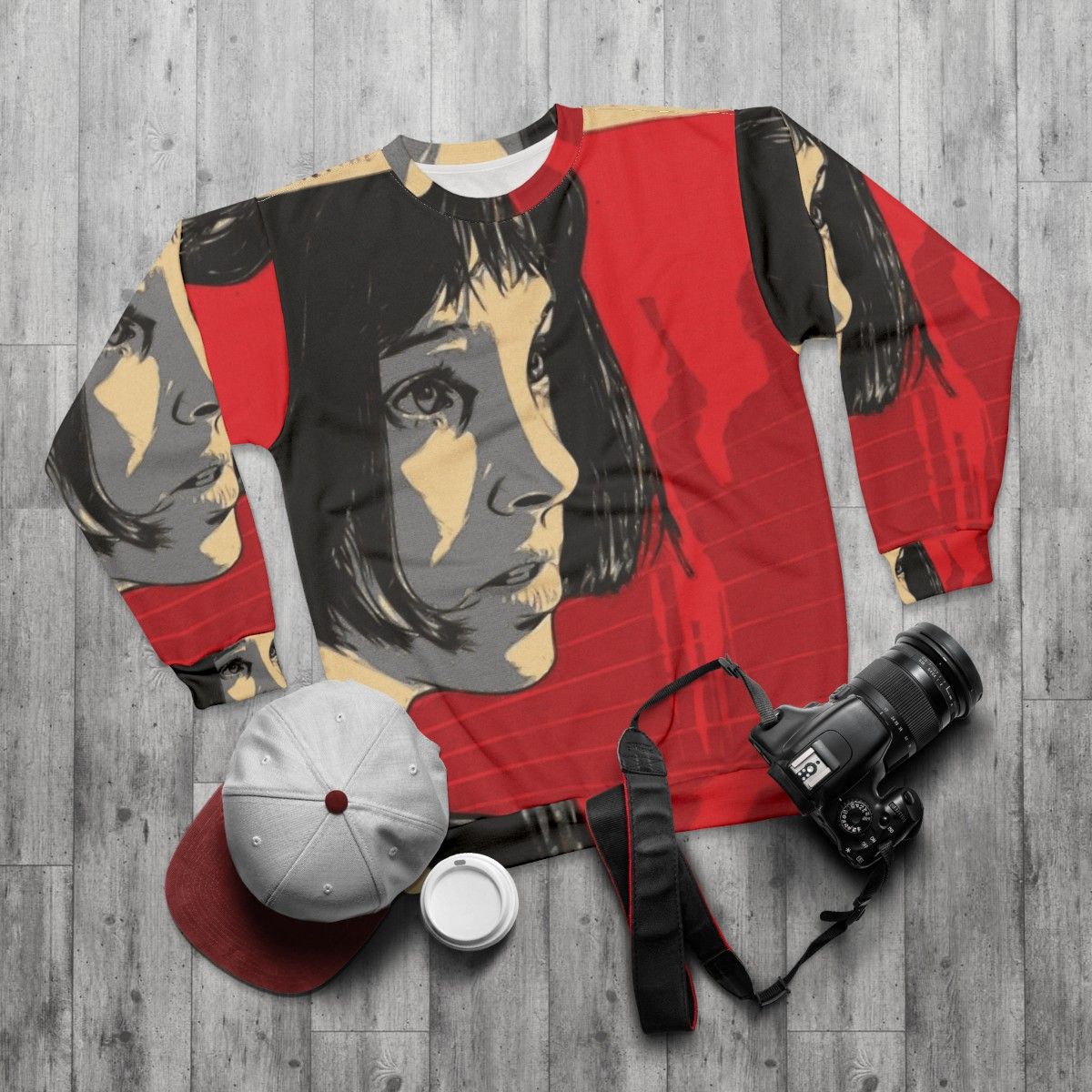 Vintage "The Professional" Mathilda Movie Poster Sweatshirt - flat lay