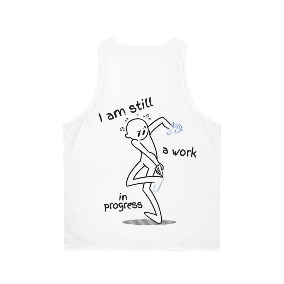 Unisex "Work In Progress" motivational tank top - Back