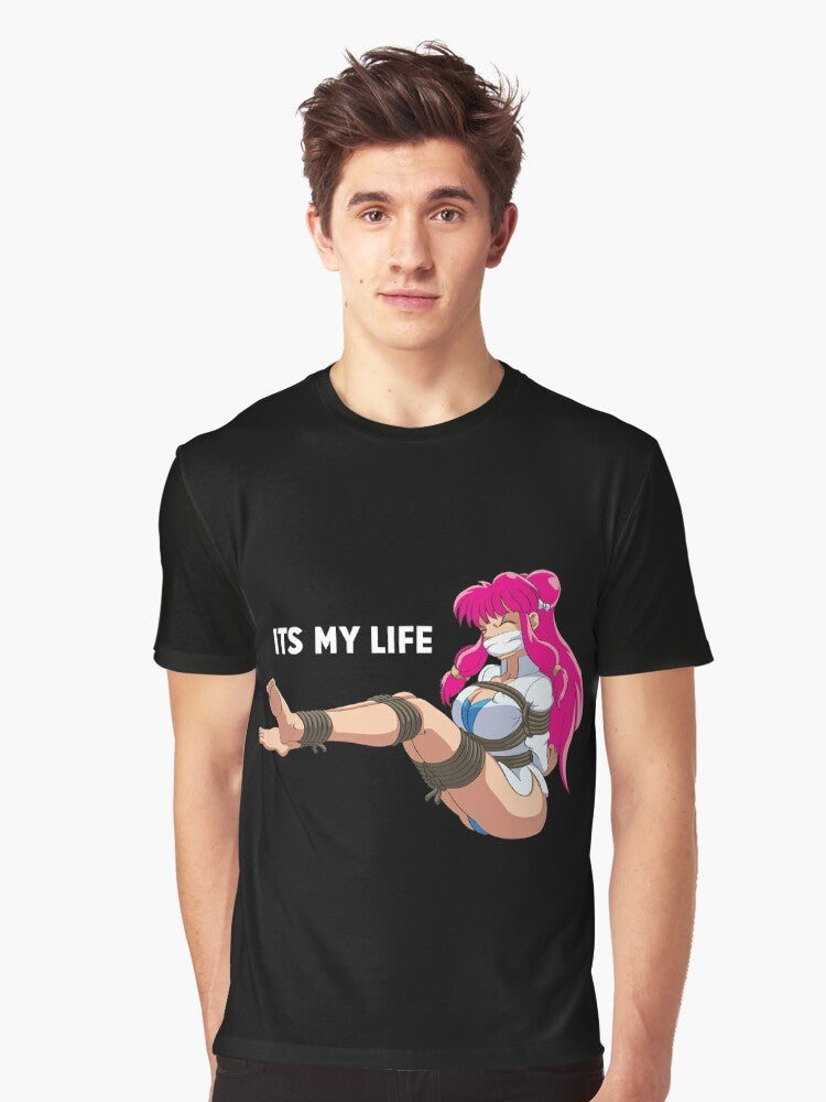 Its My Life Graphic T-Shirt with Manga-Style Design - Men