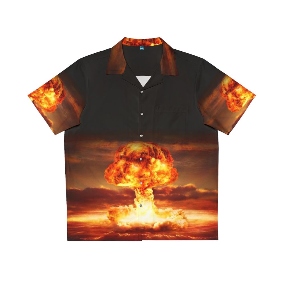 Vintage-style atomic bomb Hawaiian shirt