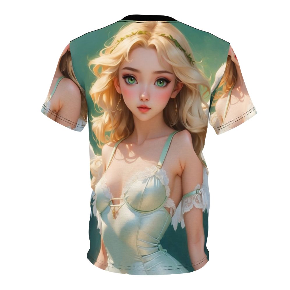 Artistic illustration of an anime-style character on a high-quality t-shirt - Back