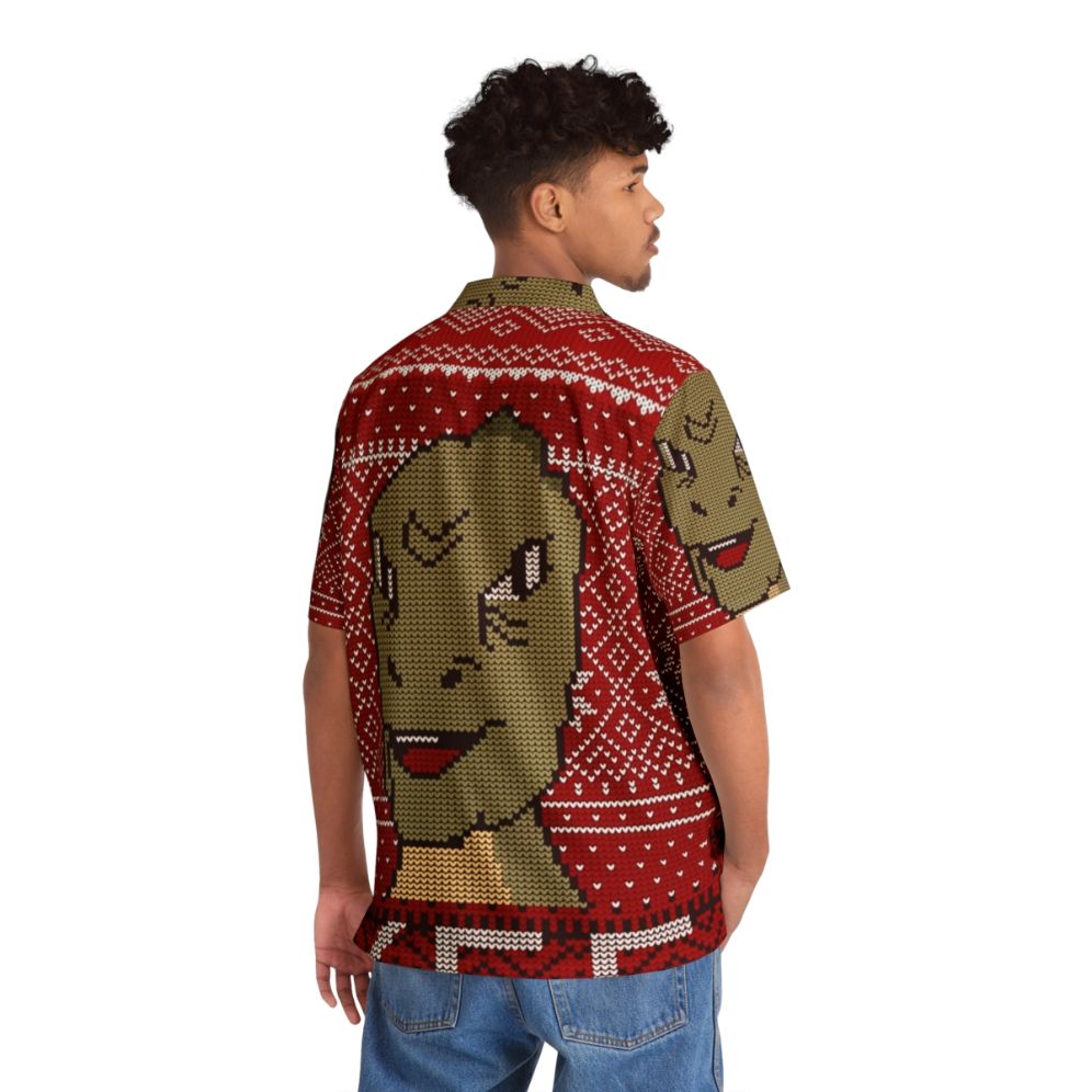 Yee ugly christmas sweater 2019 hawaiian shirt with dinosaur meme design - People Back