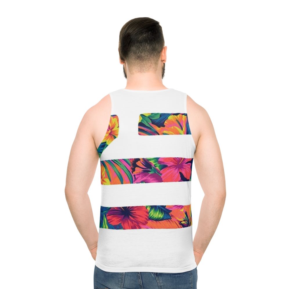 Unisex tank top with minimalist design for music fans - men back