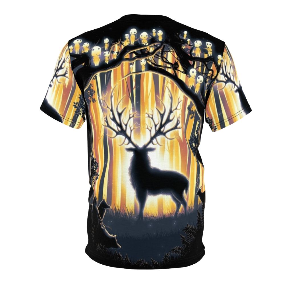 Minimalist design of a deer spirit silhouette in a forest setting - Back