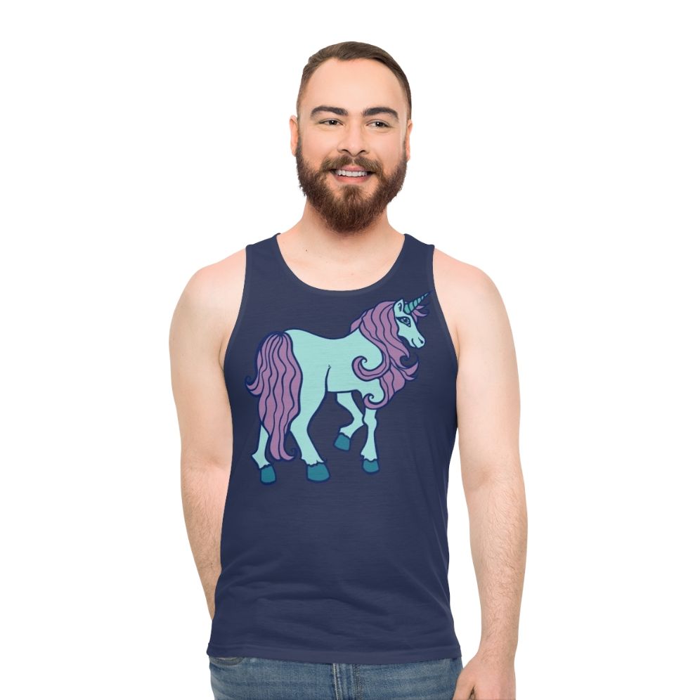 Unicorn unisex tank top with a cute and sweet unicorn design - men