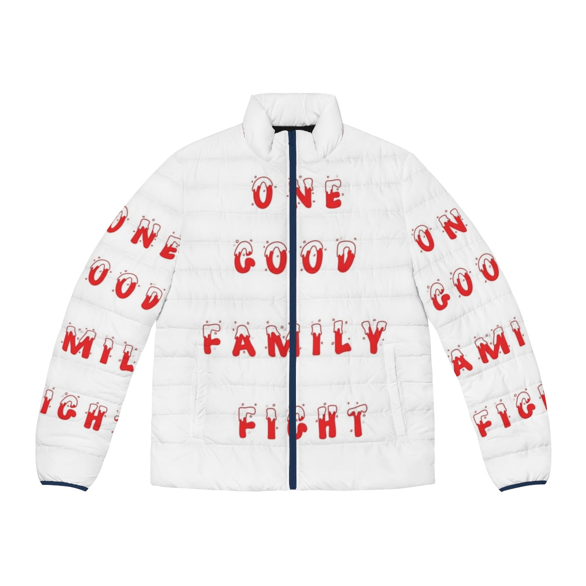 Schitt's Creek inspired puffer jacket with Christmas quotes and characters