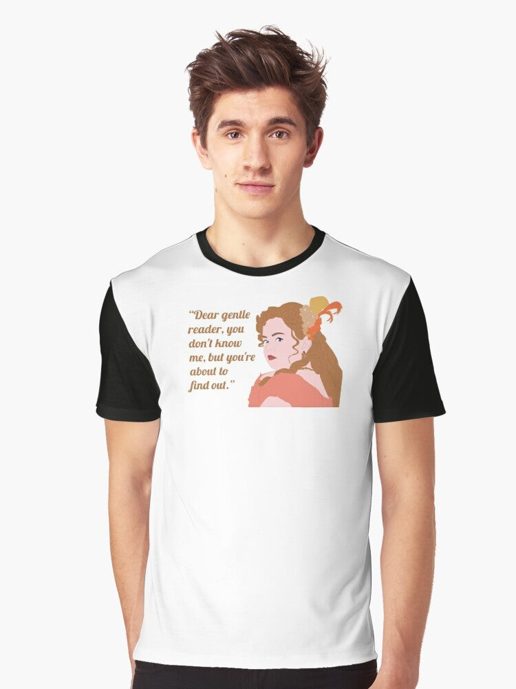 "Dear Gentle Reader, You Don't Know Me" Bridgerton Netflix Graphic T-Shirt featuring Penelope Featherington - Men