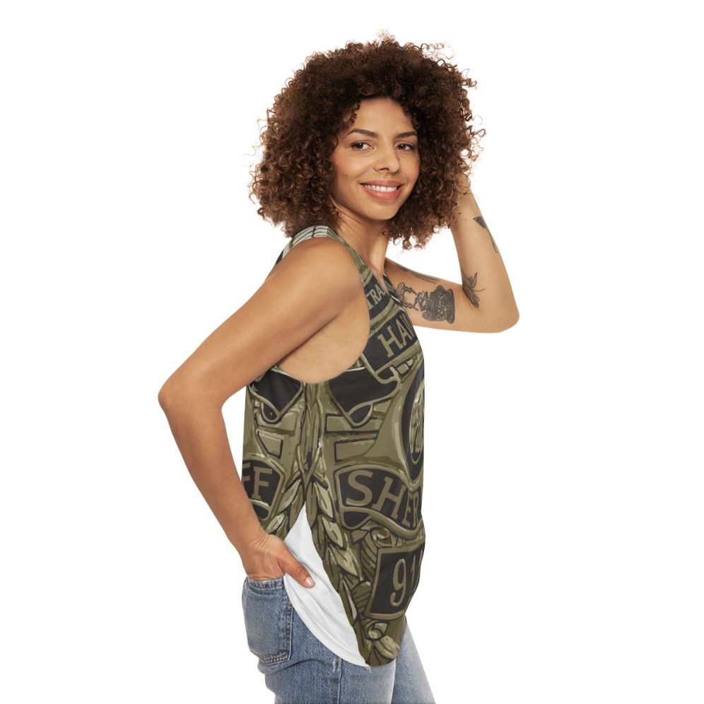 Stranger Things Hopper Unisex Tank Top - women side