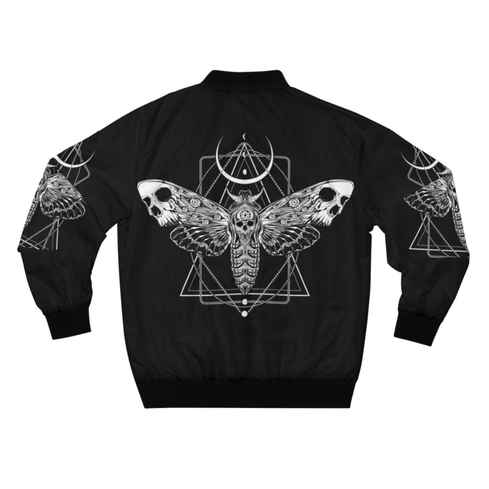 Surreal death moth bomber jacket with gothic and macabre design elements - Back