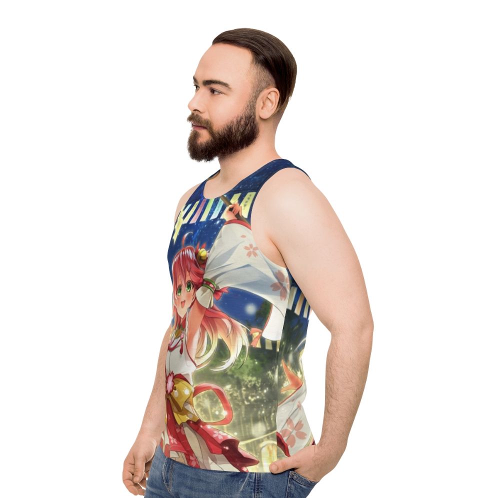 Sakura Miko Tanabata Unisex Anime Tank Top - men side