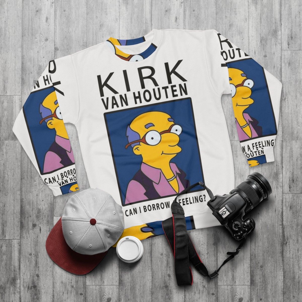 Kirk Van Houten "Borrow a Feeling" Sweatshirt - flat lay