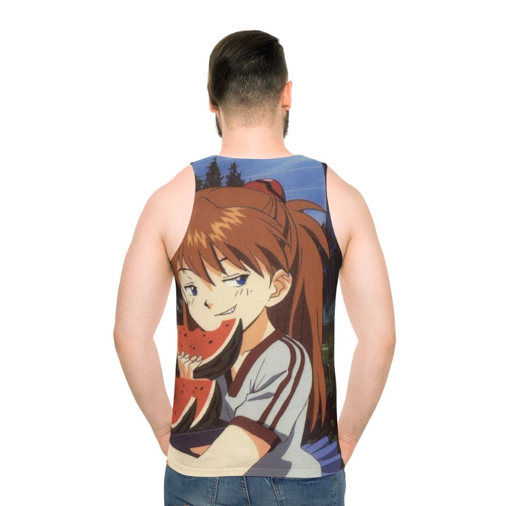 Smug Anime Unisex Tank Top - men back