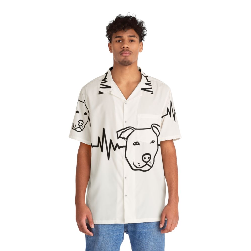 Heartbeat Pitbull Hawaiian Shirt - People Front