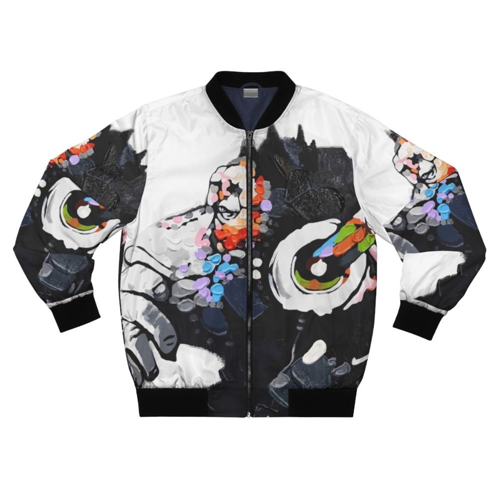 Banksy DJ Monkey Graffiti Street Art White Bomber Jacket