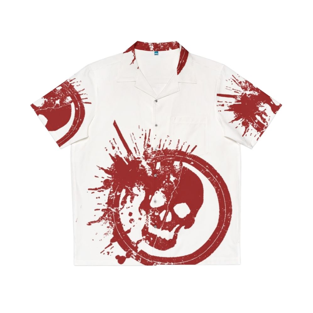 Leon Kuwata Danganronpa Skull Print Hawaiian Shirt