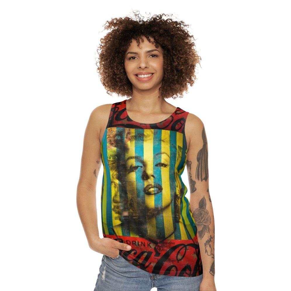 Striped Marilyn Monroe Unisex Tank Top - women