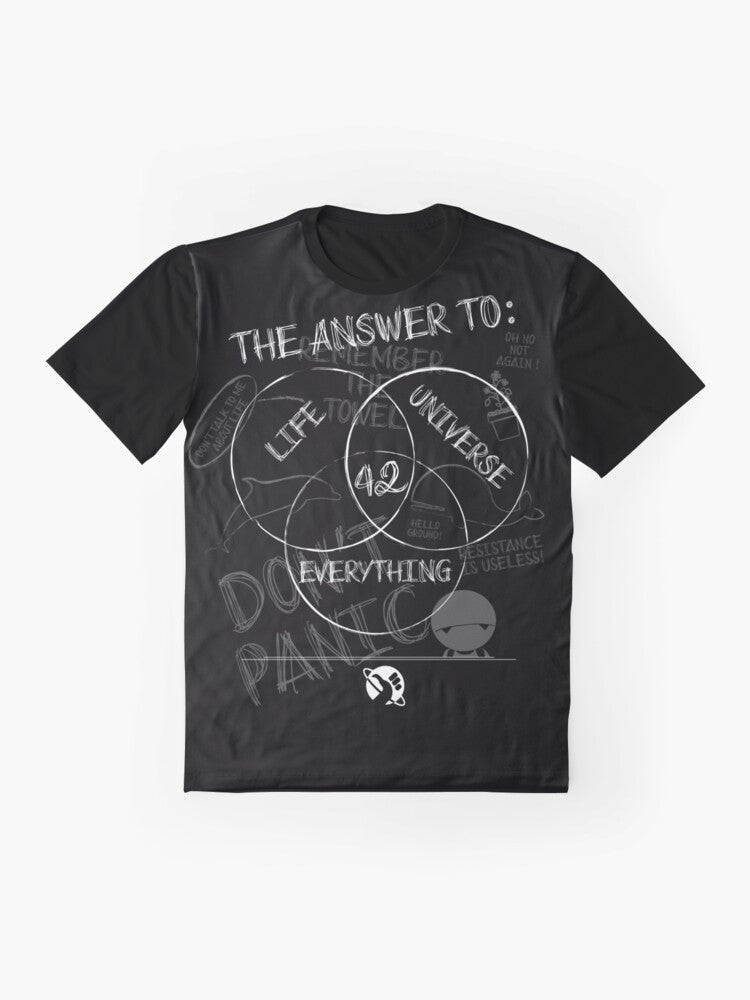 The Ultimate Answer 42 Hitchhiker's Guide to the Galaxy Graphic T-Shirt - Flat lay