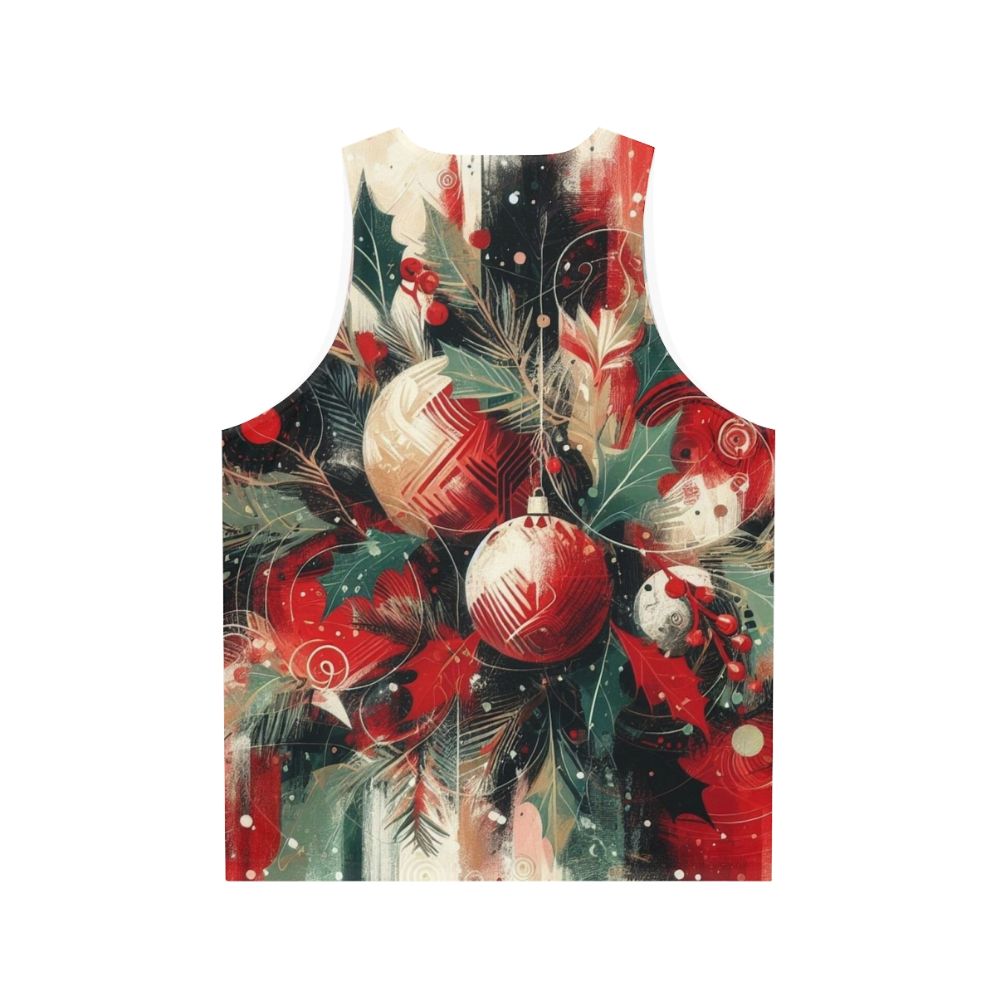 Unisex tank top with Christmas decorations design - Back