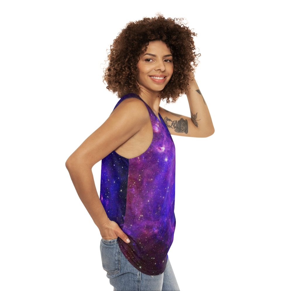 Galaxy Design Unisex Cosmic Tank Top - women side