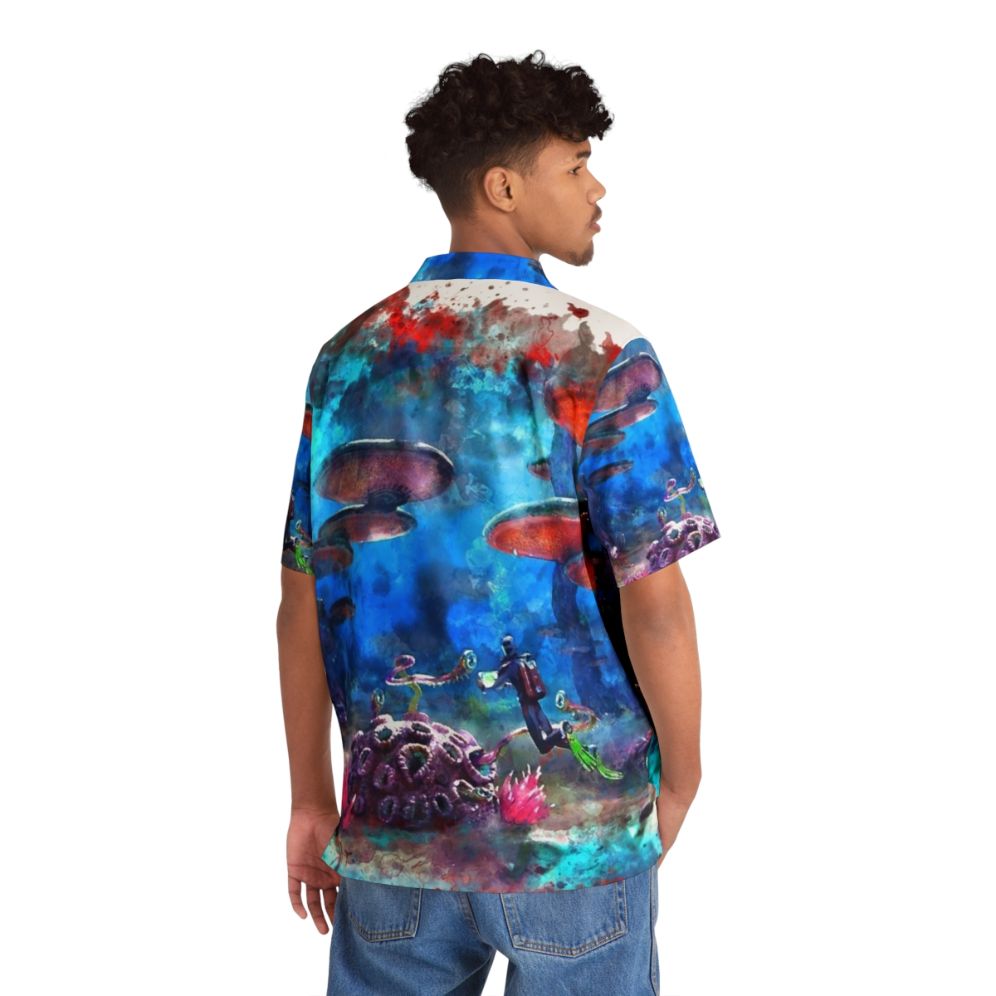 Subnautica Inspired Hawaiian Shirt with Underwater and Ocean Themes - People Back