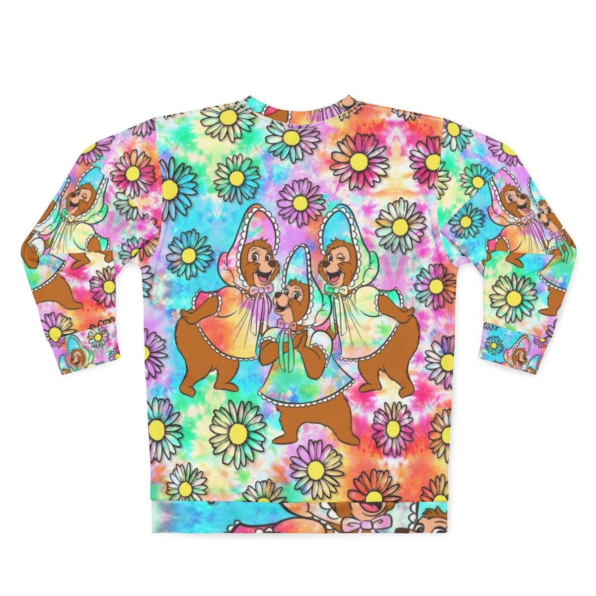 Retro tie-dye sweatshirt with sun bonnets for country bear fans - Back