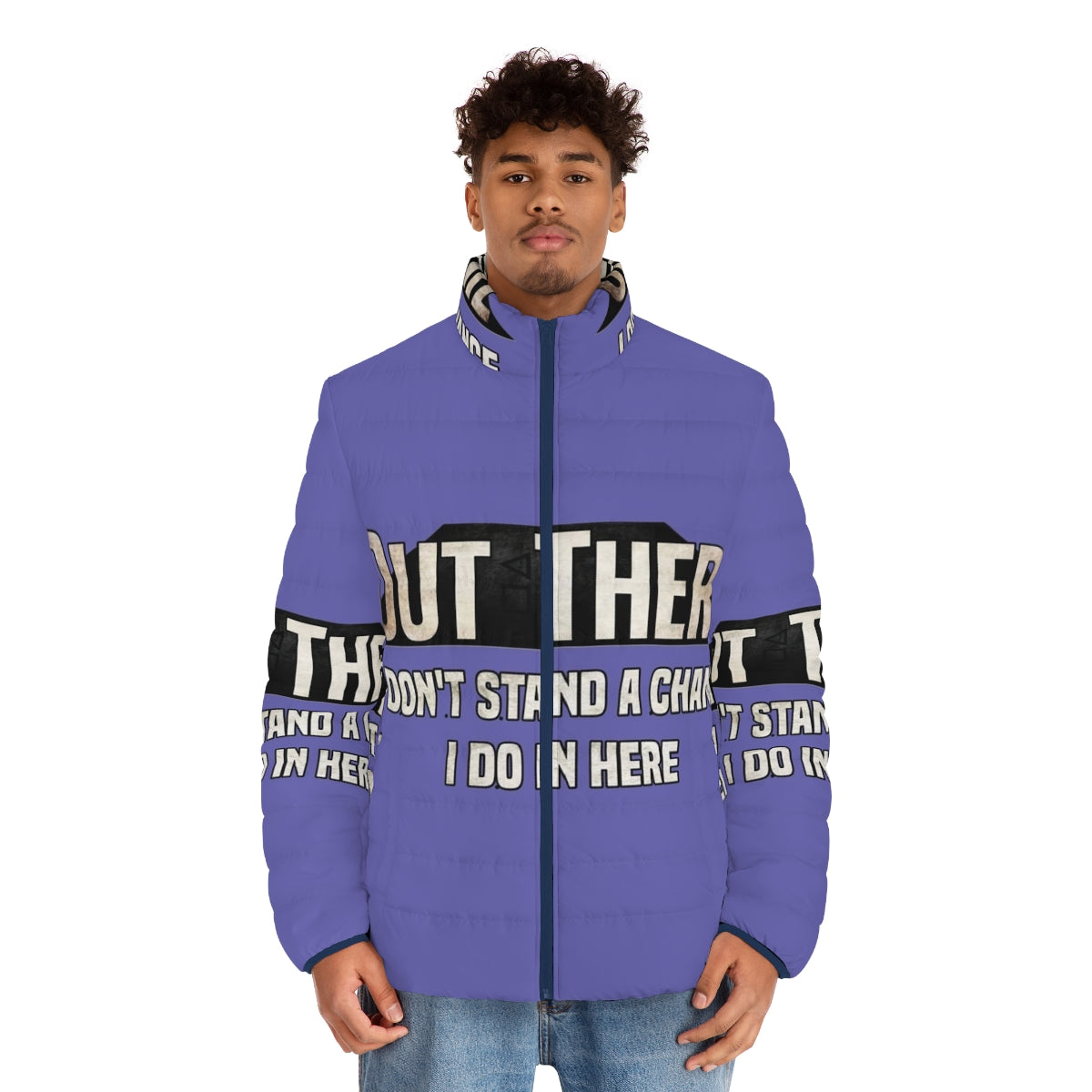 Squid Game Quotes Puffer Jacket - Officially Licensed Netflix Apparel - men front