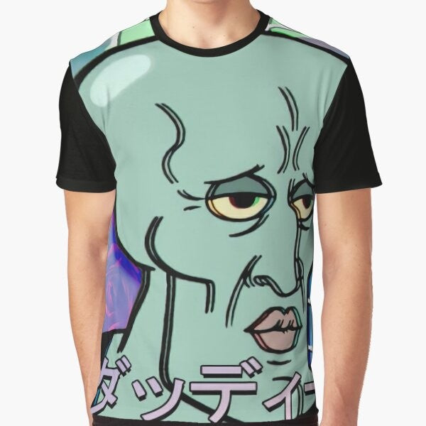 Handsome Squidward Vaporwave Aesthetic Graphic T-Shirt