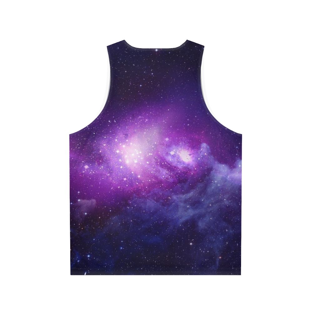 Vibrant galaxy unisex tank top with starry night design - Back