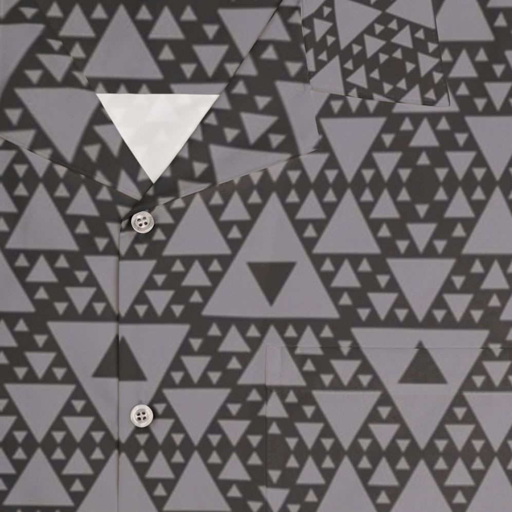 Mocap Pattern Hawaiian Shirt with Sierpinski Triangle Motif - Detail