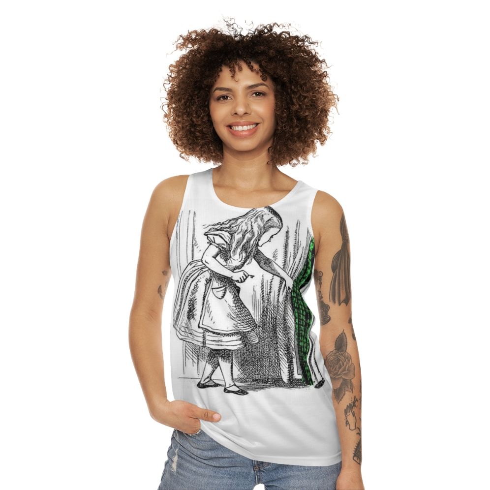 Matrix inspired unisex tank top with Alice in Matrix design - women