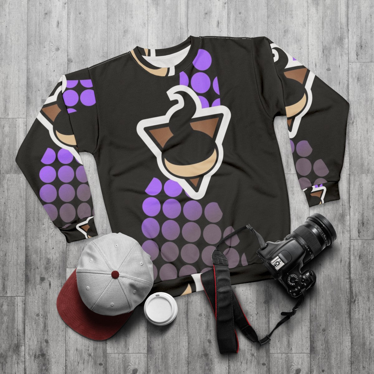 Ghost Uniform Pokemon Sweatshirt - flat lay