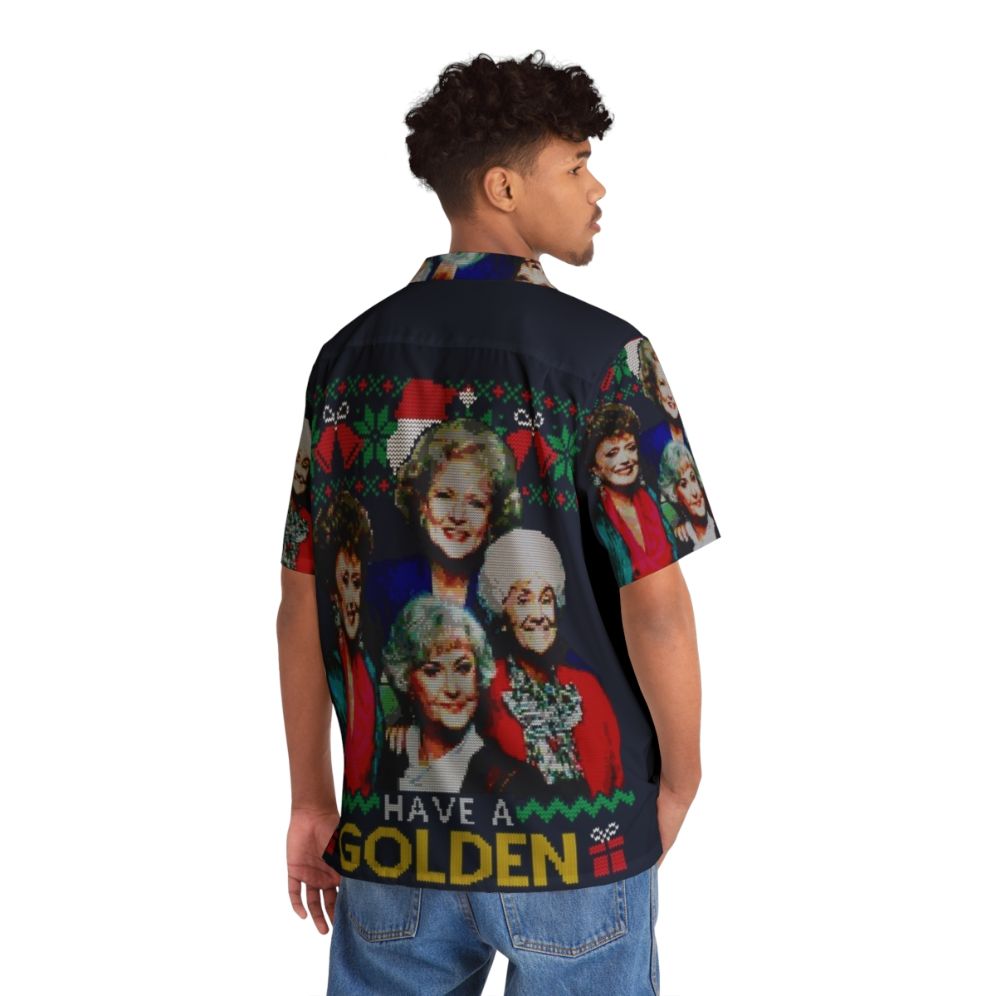 Golden Christmas Hawaiian Shirt - People Back