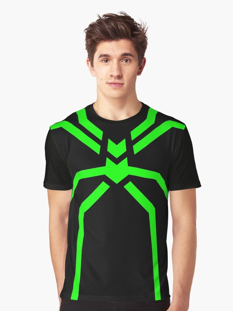 Stealth Spider Marvel Comics Green Graphic T-Shirt - Men