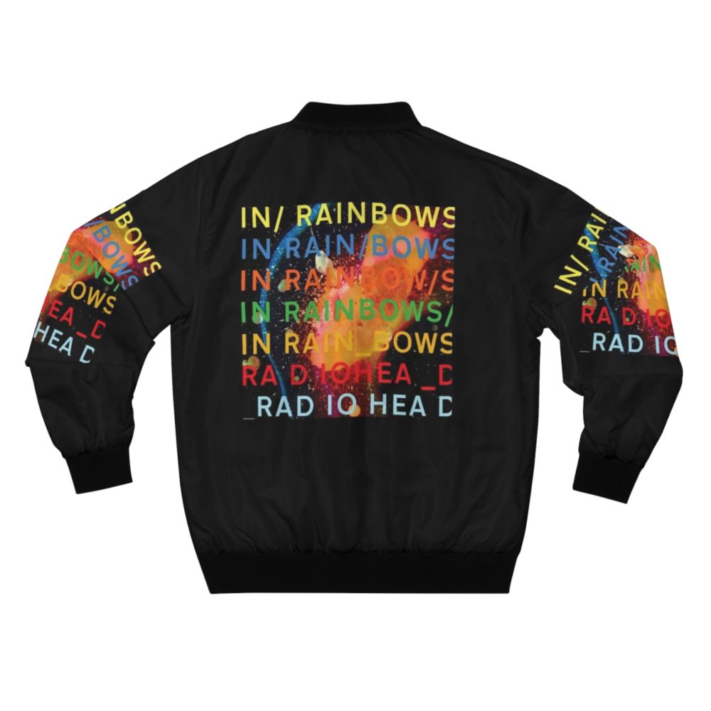 In Rainbows HQ Bomber Jacket with Rainbows and Music Inspired Graphics - Back