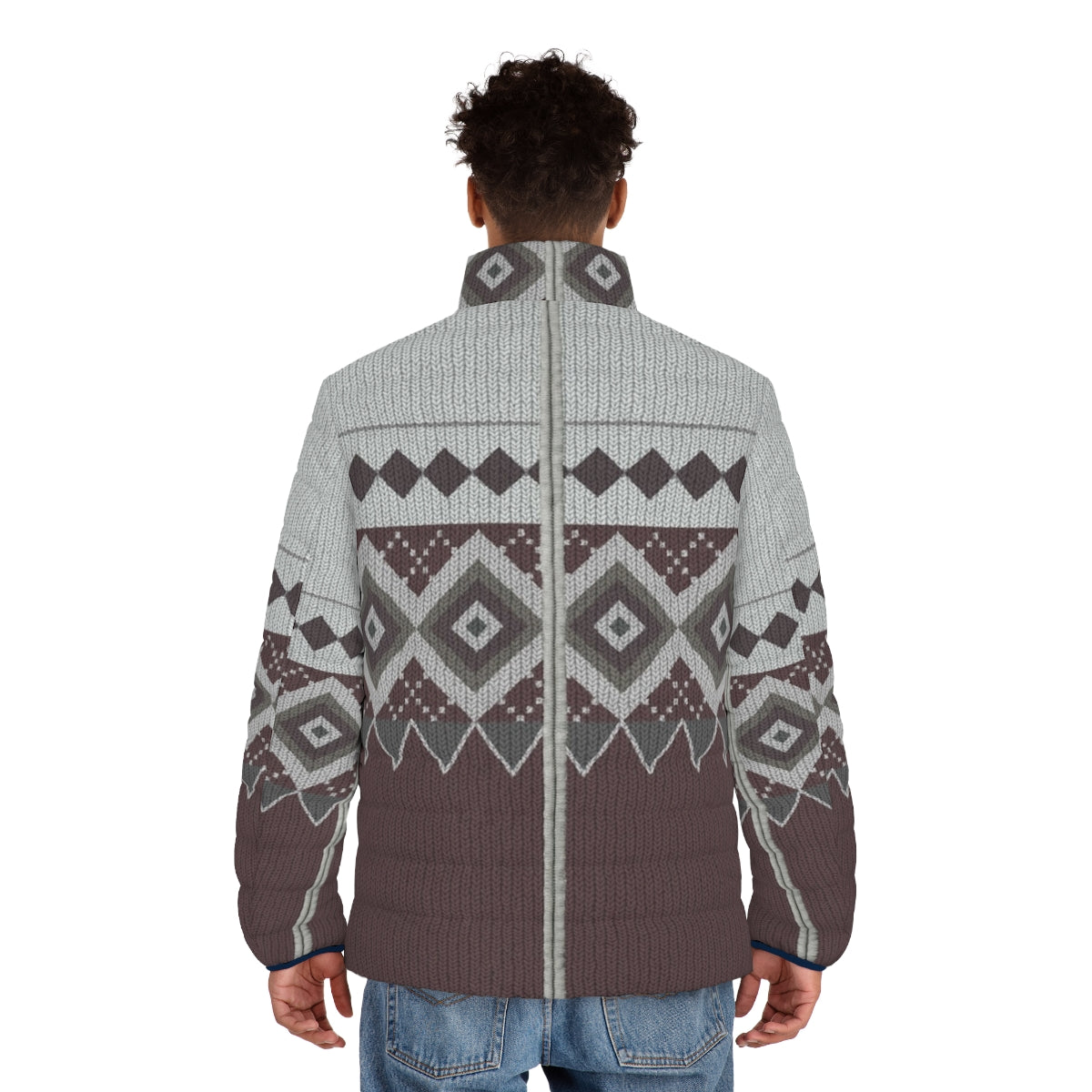 Inspired By Derek Jumper No 1 Puffer Jacket - Warm and Cozy Winter Coat featuring Derek Jumper design - men back