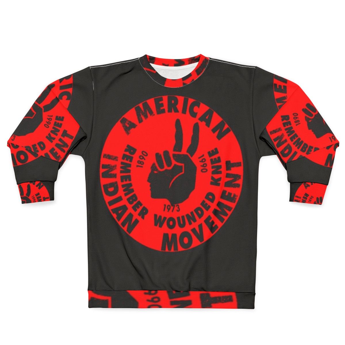 Aim American Indian Movement Sweatshirt with Native American Activism Design