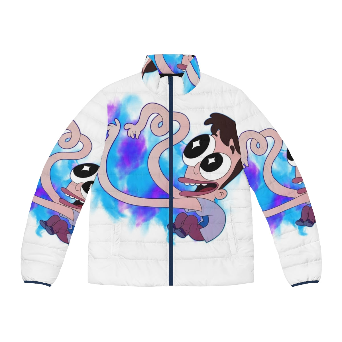 Big Mouth Crazy Nick Puffer Jacket with Oversized Netflix Bigmouth Design