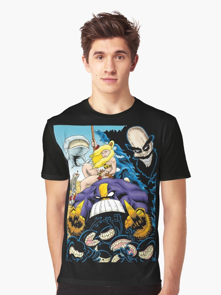 Graphic t-shirt featuring the comic book characters The Maxx and The Leopard Queen - Men